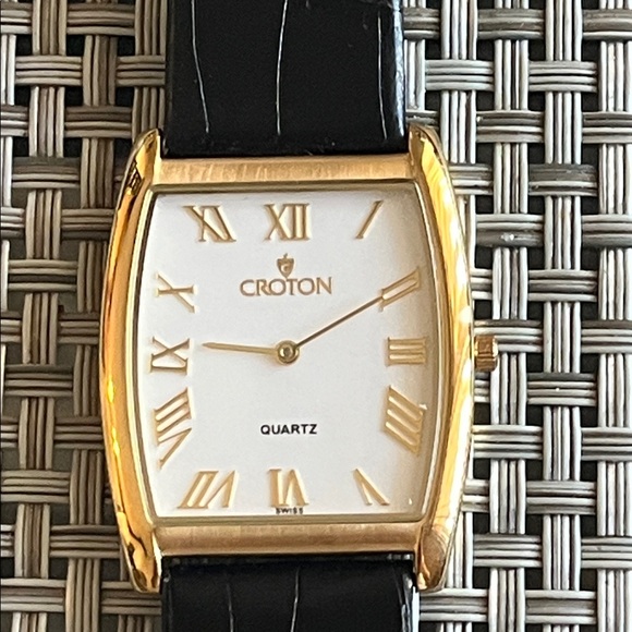 Croton Gold and Black Roman Numeral Watch - Picture 1 of 8